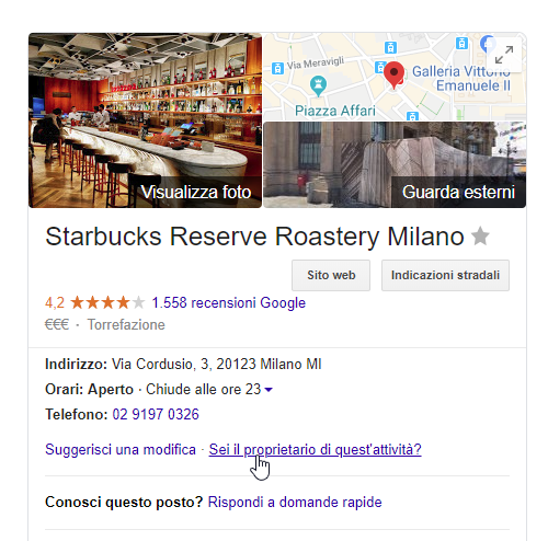 Google- keyword- starbucks- Milano- 29-01-2019